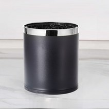 유광 이중 커버리스 스텐 티타늄 골드 휴지통 호텔 객실 사무실 인테리어 황금 쓰레기통, F