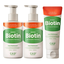 C-K-D 아미노 비오틴 올파워풀 샴푸 500ml x 2 + 80ml 특허 모발보호 프랑스산 비오틴 빈틈없는 포뮬러, 1세트 500ml x 2 + 80ml, 1세트