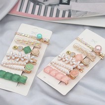 6개 set 머리 미니 앞 옆 예쁜 집게삔 큐빅 핀 헤어삔