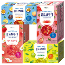 담터 콜드브루티 4종 각20T [리치캐모마일 샤인머스켓 복숭아패션후르츠 딸기허비스커스] 총80T, 1세트