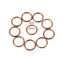 50cc 100cc 125cc 오토바이 스쿠터 언더 본 먼지 자전거 atv용 10pcsMotorcycle 소음기 배기 파이프 가스켓, 02 10pcs 26x32