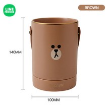 RONGYUAN LINE FRIENDS 브라운 도자기 젓가락통 나이프 포크 숟가락 아스팔트 바구니 대나무 막대 빨대 통 설치 손잡이 도자기수저통, 현물 - 브라운 도자기 젓가락통