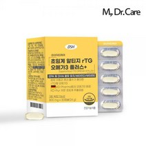 [KT알파쇼핑]마이닥터케어 초임계 알티지 rTG 오메가3 플러스 30캡슐 x 1박스(1개월분), 상세페이지참조