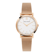라르손앤제닝스 루가노 MILANESE 33MM 로즈골드 새틴-화이트 여성 손목시계