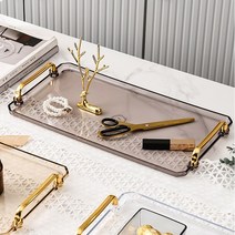 메리테이블 투명 트레이 플레이트 쟁반, 그레이