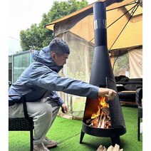 대형화목난로 나무 야외 가정용 장작 원형 연통 화로, 굴뚝 난로