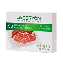 GERYON 진공포장 백 식품 보관 수비드 요리용 사전 절단 실러 백 쿼트 크기 8