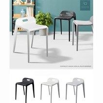 데크 발코니 파티의자 포개지는 스툴 보조의자 벤치 화장대스툴 간이의자 스톨, 블랙