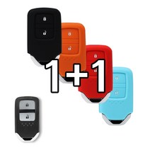 리미트 1+1 혼다 어코드 하이브리드 CRV 시빅 HRV 스마트 키 실리콘 케이스, 블랙+스카이블루