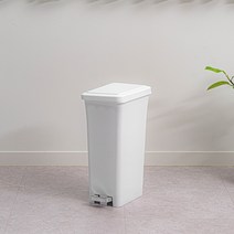 씨에스리빙 시그니처 페달 휴지통 사각 20L, 실버화이트