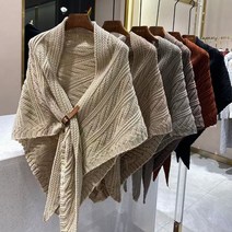JUSTFEELING 가을 겨울 데일리 니트 케이프 숄 숄겸용 머플러 여성 목도리