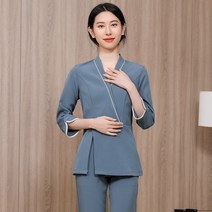 피부관리사유니폼 미용실 작업복 여성 가을과 겨울 새로운 건강 센터 사우나 발 마사지 미용사 유니폼 가을 정장 바지 피부샵유니폼