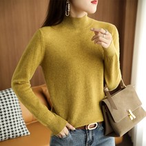 긴팔 이너셔츠 캐시미어스웨터 반목 여성 겨울 가을 두꺼운 이너티셔츠 소매 상의 숏 미드 니트 2722346288