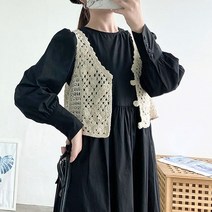 에스엠시 2칼라 뜨개 미니 볼레로 조끼 MA8090 여성 베스트 크롭 나시