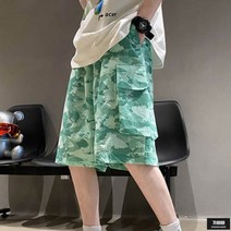 가바바 남성 빅사이즈 반바지 시원한 타이다이 무늬 바다 놀러가기 좋은 캐주얼룩 밴딩팬츠 5XL까지 G67791