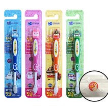 아가애 로보카폴리 피규어 어린이칫솔 4개/폴리헬리로이엠버(매칭불가x 업피플몰) 사은품증정, 폴리 2개+헬리 2개