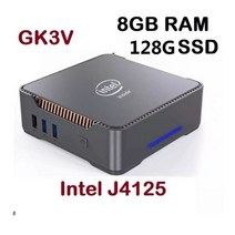 산업용컴퓨터 산업용PC 미니PC 산업용피씨 GK3V 인텔 J4125 N5105 쿼드코어 미니 PC DDR4 8GB 256GB SSD WIFI 1000M LAN 4K 윈도우즈 11, 미국, J4125 8GB 128GB