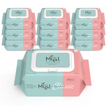미엘 물티슈 클래식 캡형 100매 10팩 평량 50g 신생아 유아용 저자극 대용량, ★미엘 클래식 10팩★플레인