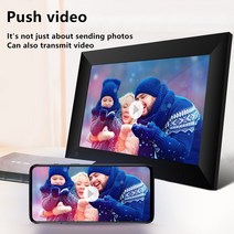 동영상액자 영상액자 P100 WiFi 디지털 액자 10.1 인치 16GB 스마트 전자 사진 프레임 APP 제어 터치 스크, 02 US Plug