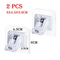 강력한 자체 접착 투명 벽걸이 후크 10 개 주방 욕실 용 무거운 부하 걸이, 2 pcs-M