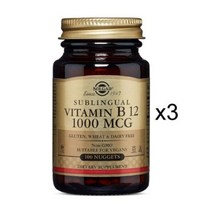 솔가 비타민 B12 1000mcg 너겟 비건, 100정, 3개