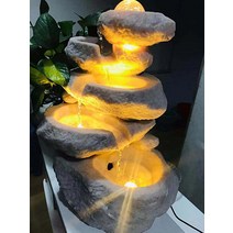 인테리어 인공 폭포 가습기 실내 분수대 사무실 장식, 화이트 락 화이트