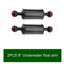 수중카메라 하우징 2PCS 40mm 직경 탄소 섬유 플로트 부력 수생 암 듀얼 볼 플로팅 암 다이빙 카메라 수중 다이빙 트레이, 2 개의 PCS 8inch, 02 2 PCS 8inch