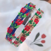 명품스타일헤어밴드플라워 자수 헤어밴드