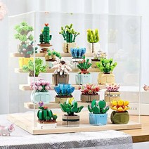 레고다육이 꽃 화분 다육식물 호환레고, 랜덤12박스+전시함
