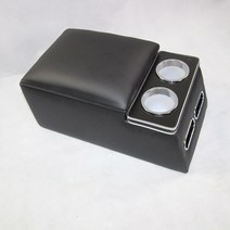 자동차 팔걸이 시트 보관상자 소형 인테리어 용품 음료수 시트 중앙 분리 가능, USB없는 클래식 블랙 (일반 PU 가죽)