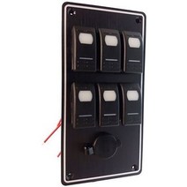 골든쉽 Goldenship 12V 3 스위치 패널, Ref:GS11183 100 x 203 mm Black