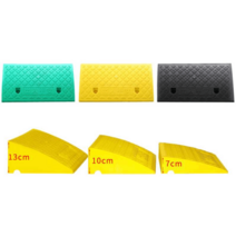 휠체어 경사로 장애인경사로 접이식 장애인진입판 계단 문턱 진입판 스텝 패드 슬로프 패드 도로 치아 플라스틱 자동차 오르막 등반 삼각형 패드 감속 벨트 고무 홈 도어, 높이 7cm - 블랙