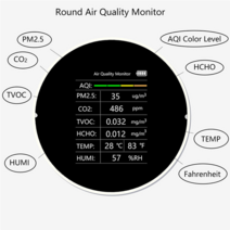 Tuya 와이파이 CO2 측정기. PM2.5 TVOC 온도 AQI 공기 에어질 모니터. 센서, 한개옵션0