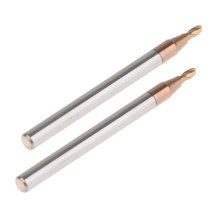 GHSHOP 2x HRC55 텅스텐 카바이드 코팅 볼 엔드 밀 CNC 공구 반경 1mm, 실버, 텅스텐 스틸