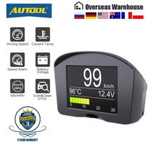 AUTOOL X50Plus 다기능 자동차 OBD 스마트 디지털 미터 알람 수온 게이지 디지털 전압 속도 측정기 디스플레이, 협동사