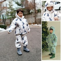 5번 당일발주 꽁꼬떼 뒤뚱뒤뚱펭귄스키복패딩세트 유아 아동 키즈 스키복 썰매복 상하 세트