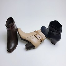 또앤슈 여성 소가죽 슬림 스판 앵클 부티 힐 6cm 모던 첼시 레더 여자 앵글 부츠 3color