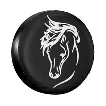 자동차커버 바디커버검은 말 기호 스페어 타이어 커버 케이스 가방 파우치 비바람에 견디는 휠 지프 미쓰비, 09 9_03 16 inch