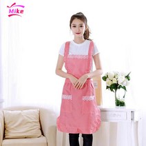 Mike 프린세스 프릴 주방 레스토랑 카페 여자 앞치마, 분홍색, 1개