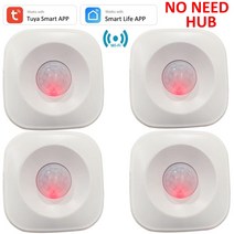 Tuya WIFI PIR 모션센서 モーションセンサー検出器の動きWIFIセンサーSmartLifeAPPワイヤレスホームセキュリテ, 05 4 PCS