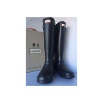 헌터 레인부츠 NIB HUNTER 여성 Original High Tall Waterproof RAIN Boots Black Dark Slate 10M