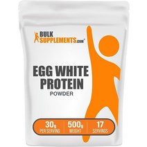 BulkSupplements. com 에그 화이트 단백질 파우더 (에그 파우더) - 무향 유제품 프리 락토스 프리 24g 1회 제공량당 30g 17회 분량 (500g 1.1파