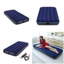 에어매트+손펌프세트(싱글) (네이비) 차박용에어매트 자동차에어매트