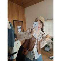 가죽조끼 가죽자켓 라이더자켓 레더자켓 가죽베스트무세탁 푸조끼 소녀심정항풍 빈티지 문예 초가을 브이넥 숏 조끼