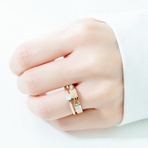 노이드비 써지컬스틸 큐빅포인트 투라인 여성 반지