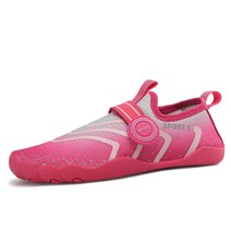여성용 남성용 워터 슈즈 슬립온 비치 신발 체육관 남녀 공통 빠른 건조 경량, Rose Red, Tag Size 35=US Size 4.5