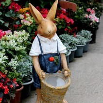 귀여운 파란 토끼 정원 꾸미기 인테리어 조형물 정원사 화분 장식 정원용품 조형물, B 타입