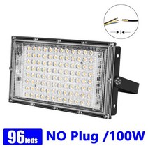 LED 식물 성장 빛 50/100W 전체 스펙트럼 투광 조명 실내 야외 온실 수경 AC180-240V 램프, 06 06 3 wire 100W