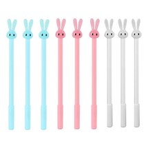 메이비비 9개 세트 토끼 볼펜(0.5mm) 깜찍 캐릭터볼펜, 화이트3+스카이3+핑크3
