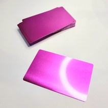 알루미늄 독특한 아노다이징 카드 파이버 네임 명판 마킹 알루미늄 메탈 마킹기 비즈니스 레이저 금속 샘플용 사이즈 명함판 명함 커스텀 만들기 금속판 테스트 제작 핑크 50P
